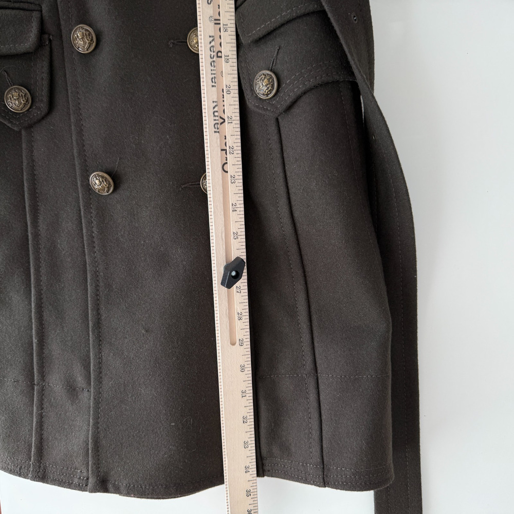 Vintage Worthington Wool Blend Coat Womens Small Green Military Double Breasted - Picture 12 of 14
